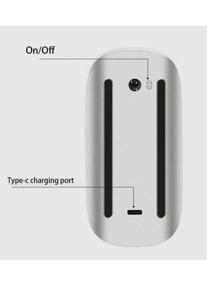 Mouse 3 Wirelessand Rechargeable,Mouse Multi-Touch, Bluetooth Connectivity,Quiet Travel Computer Mouse Ergonomic Design,Ultra-Thin Silent Mouse Multi Arc Touch Mice for Laptop Ipad Mac PC Macbook (White)  - Image 5