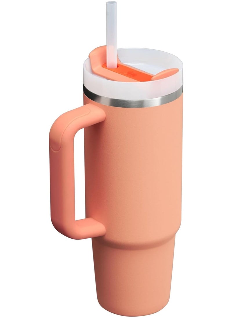Stanley - STANLEY Quencher H2.0 40oz Insulated Tumbler with FlowState Straw Lid – Nectarine Finish – Travel-Ready Stainless Steel Mug with Handle, Splash-Resistant and Ergonomic for All-Day Hydration - Image 1