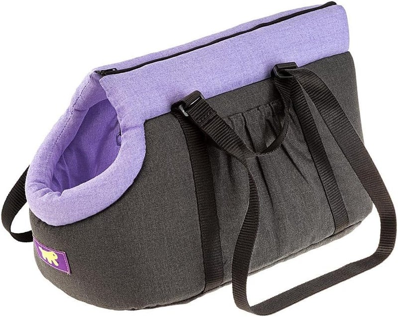 Borsello Dog Transport Box Cat Transport Box Adjustable Handles Seat Belt Washable at 30° Maximum 8 kg 43 x 24 x H 24 cm Purple