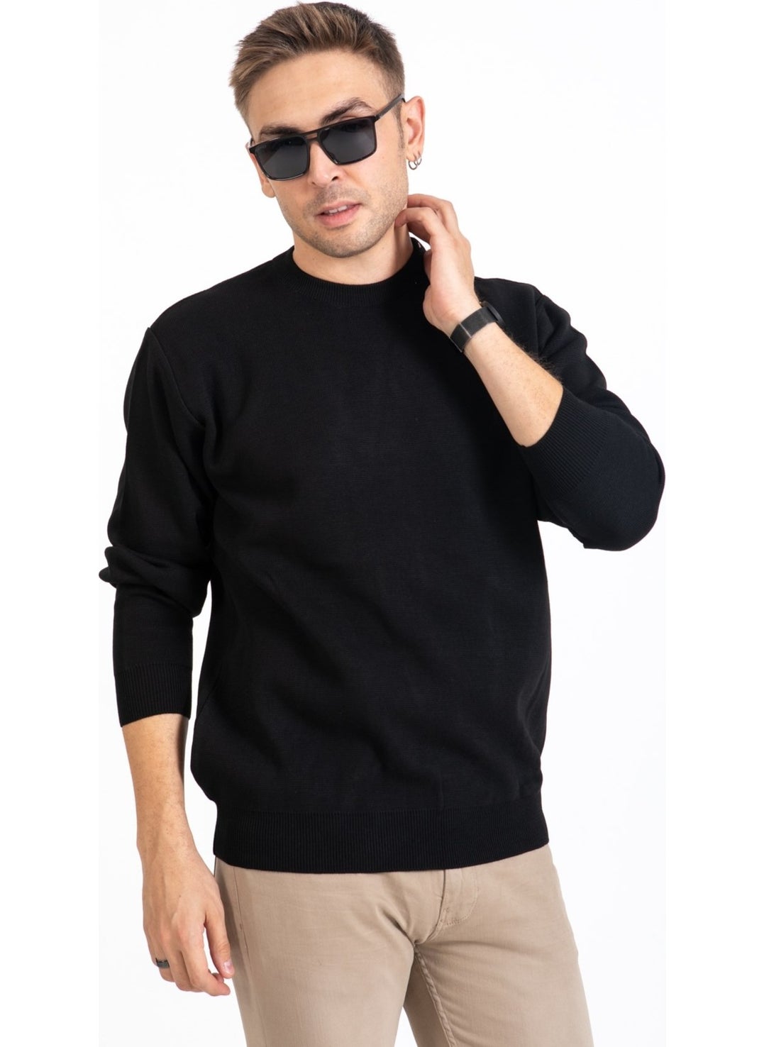 Men's Middle Age and Above Tight Woven Knitwear Acrylic Winter Dad Round Neck Sweater 2050-BLACK - pzsku/ZD871AD09EC8BA37FF4FEZ/45/_/1733940947/4929894c-78e5-4de9-b47a-43d906a87f52