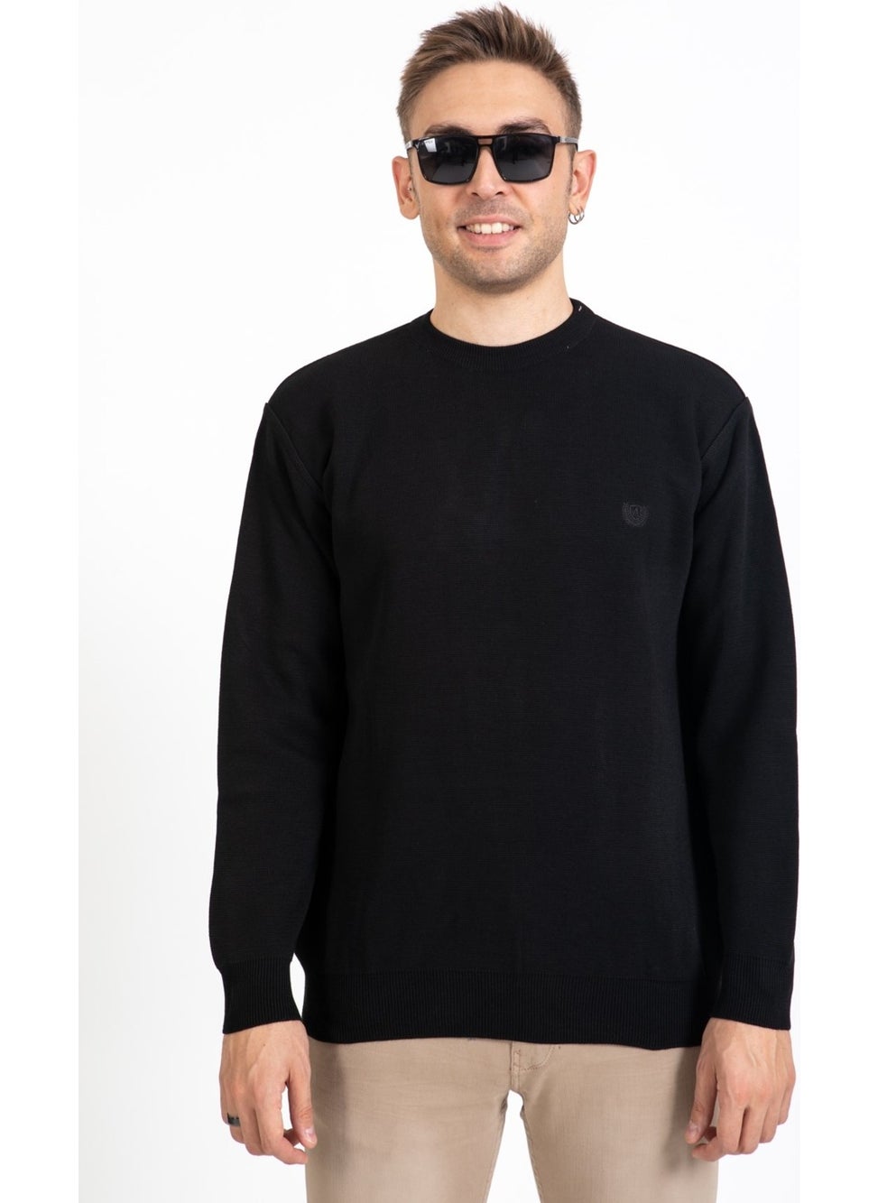 Men's Middle Age and Above Tight Woven Knitwear Acrylic Winter Dad Round Neck Sweater 2050-BLACK - pzsku/ZD871AD09EC8BA37FF4FEZ/45/_/1733941056/10fca633-c0e7-4eee-8d37-dca8f4efa296