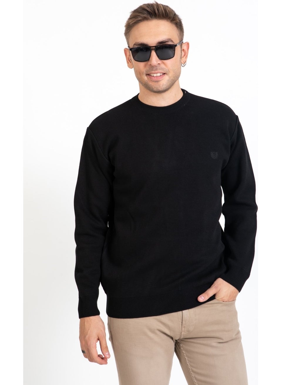 Men's Middle Age and Above Tight Woven Knitwear Acrylic Winter Dad Round Neck Sweater 2050-BLACK - pzsku/ZD871AD09EC8BA37FF4FEZ/45/_/1733941058/d78d54e6-5f93-4715-8318-492fa618b692