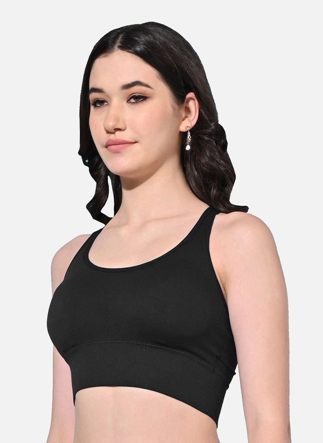 FIMS Women's Solid Full Coverage Padded Sports Bra - Image 3