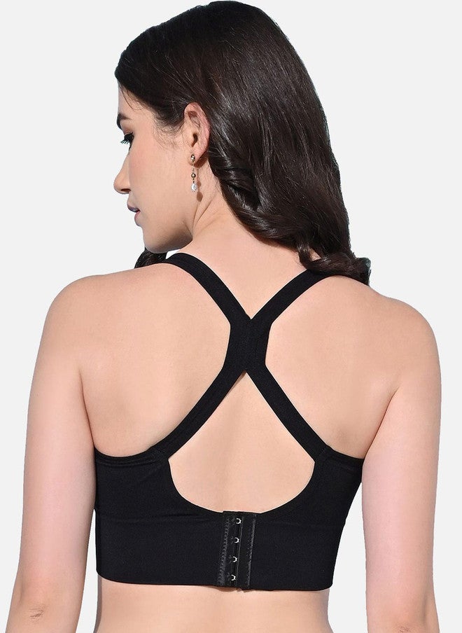 FIMS Women's Solid Full Coverage Padded Sports Bra - Image 4