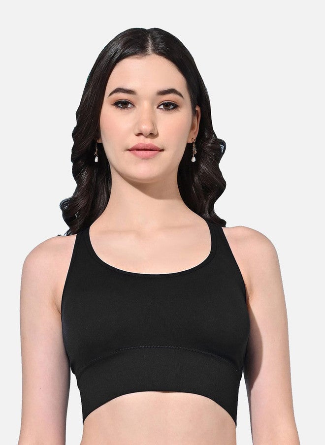 FIMS Women's Solid Full Coverage Padded Sports Bra - Image 2