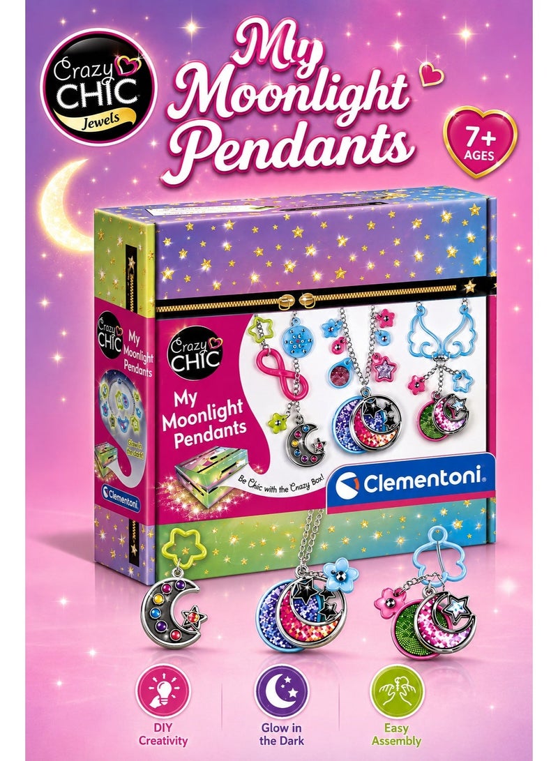 Clementoni Crazy Chic My Moonlight Pendants Jewellery Kit for Children, Ages 7 years Plus - Image 1