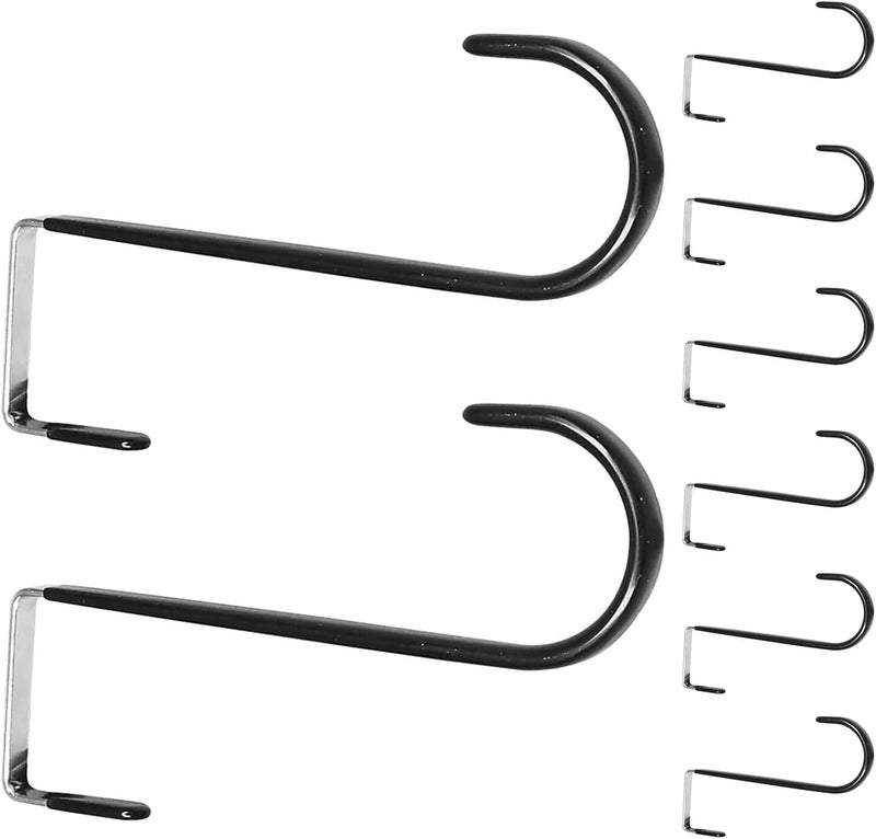 SHERCHPRY 8pcs Over Door Metal Hooks with Rubber Surface, Large 4.7cm Non-Scratch Door Hangers for Bathroom Towel Bathrobe, Kitchen Clothes Organizer, Black - Image 1