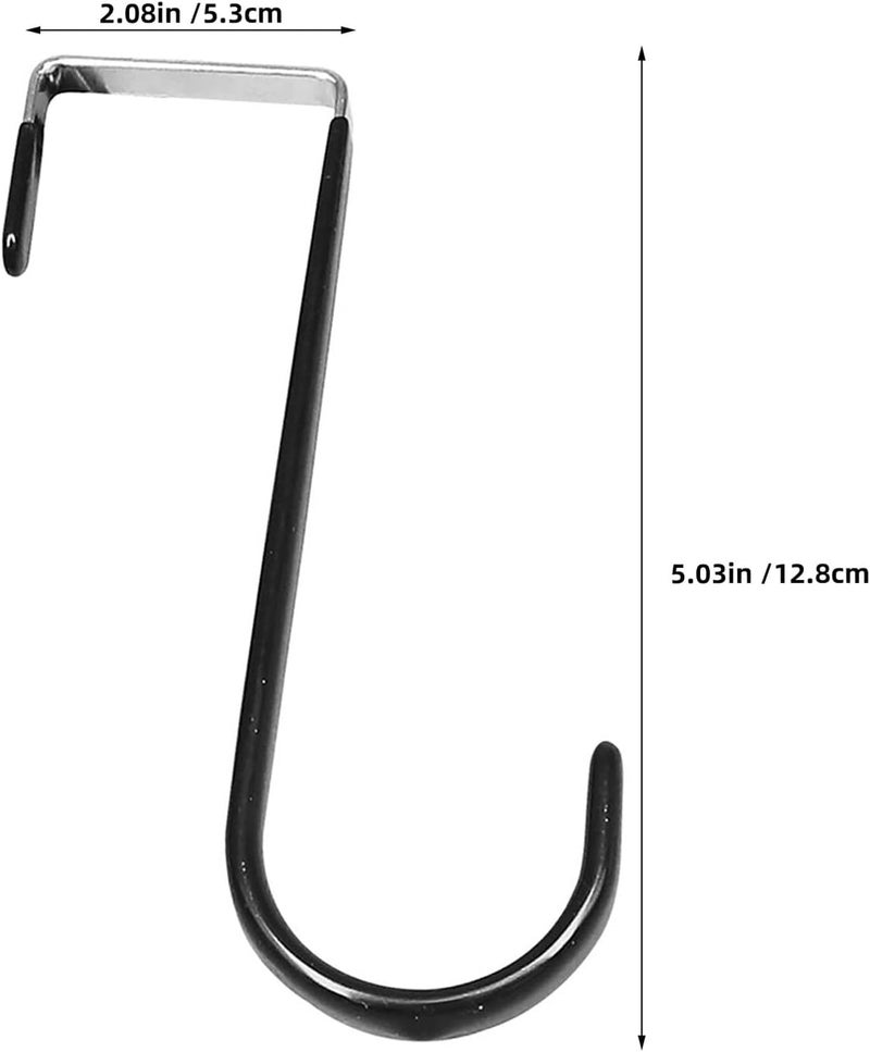 SHERCHPRY 8pcs Over Door Metal Hooks with Rubber Surface, Large 4.7cm Non-Scratch Door Hangers for Bathroom Towel Bathrobe, Kitchen Clothes Organizer, Black - Image 2