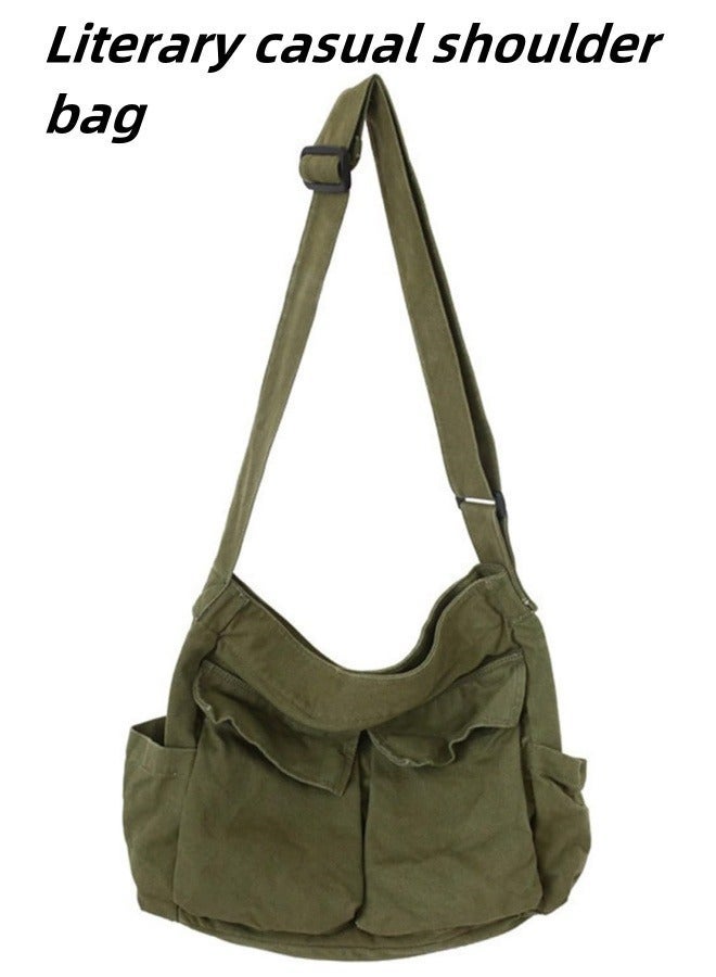 Men's and women's canvas shoulder bag casual fashion business commuter computer bag outdoor travel shoulder bag  - Image 3