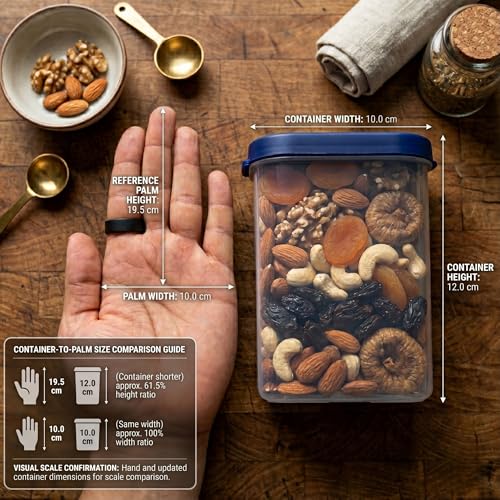 Mahaware Polypropylene Kitchen Container Set of 6 (275ml Each) – BPA Free Food Container, Spices Container, Kitchen Storage Box, Pantry & Fridge Use, Blue & White - Image 2
