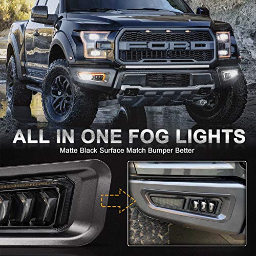 MOVOTOR Raptor Fog Lights with Sequential Amber Turn Signal DRL Bumper Fog Driving Lights Compatible with Gen 2 Ford F150 Raptor 2017 2018 2019 2020 - Image 3