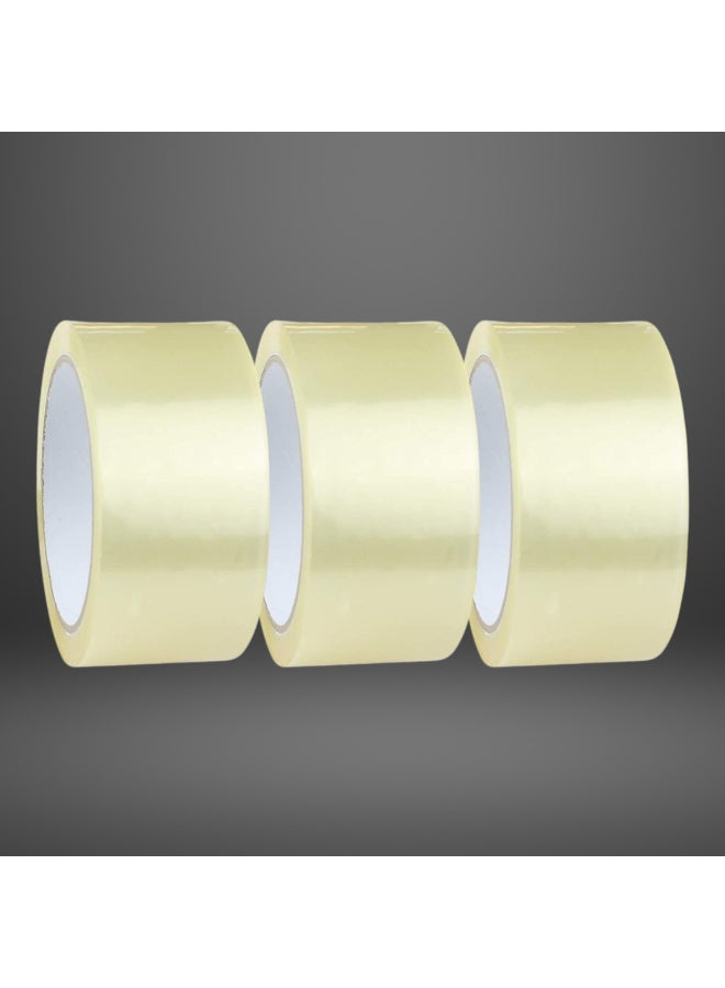 PixelsPackaging 3 Rolls of Strong Transparent Packing Tape by PixelsPackaging, 60 yards long, 2 inches wide. Ideal for parcels, moving, and office use. - Image 1