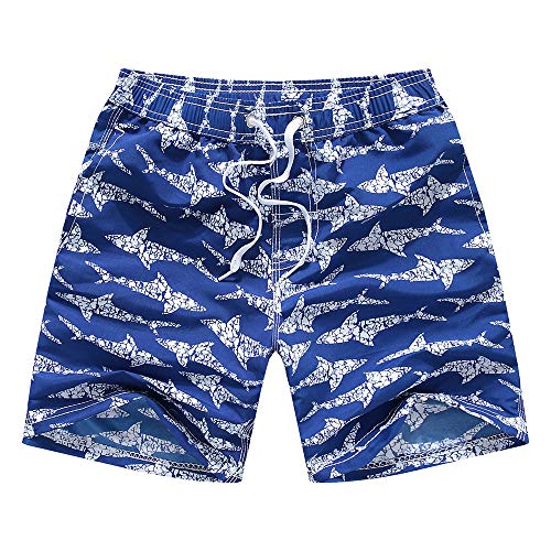 techcity Boys Swim Trunks, Quick Dry Beach Swim Shorts Little Boys Bathing Suit Swimsuit Toddler Boy Swimwear with Mesh Lining, 3-14 Years (5-6 Years, Blue) - Image 1