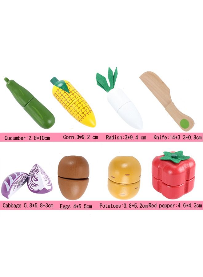 JSAITOYS Wooden Children's Educational Play House Simulation Vegetable Cut Toys - Image 2