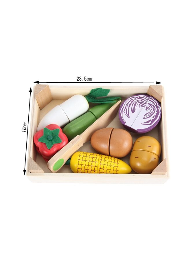 JSAITOYS Wooden Children's Educational Play House Simulation Vegetable Cut Toys - Image 3