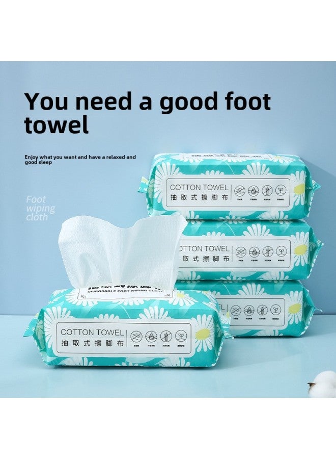 Disposable Household Lazy Foot Wipe Paper Thickened Water Absorbent Dry And Wet Dual-purpose Towel Extraction Foot Bath Water Absorbent Foot Wipe Cloth-Color:Chrysanthemum Style [20*20-80 Pictures] - Image 4