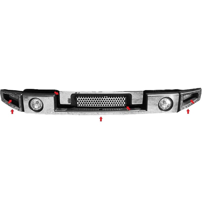 QAA 7 Piece Stainless Steel Front Bumper Trim for 2003-2009 Hummer H2, Includes Z Grill HV43009