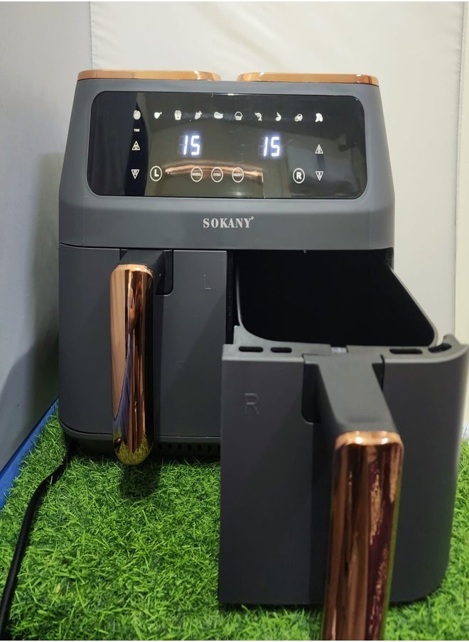 sokany - Air Fryer With Disposable Paper Electric 8 Liters Hot Oven Cooker LCD Digital Touch Screen 2800W - Image 1