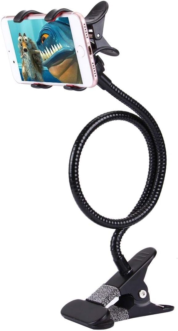 CERLINK Tabletop Stand for Mobile Tablet and E-Reader, Clip Mount, Multi-Angle, Foldable, Lazy Bracket-Black - Image 1