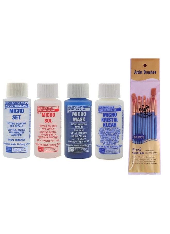 SPICE of life - Microscale Industries Inc. Micro Set Micro Sol Micro Mask Micro Kristal Klear 1 Oz. Bottles One Of Each With Make Your Day Paintbrush Set - Image 1