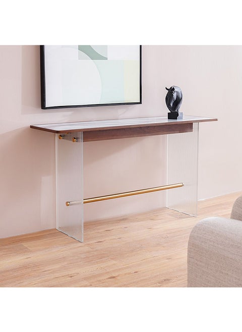 Azeron Console Table Multifunctional Living Room Table Space Saving Hallway Table Modern Design Console Table For Narrow Doorway L 140x40x75 cm Brown