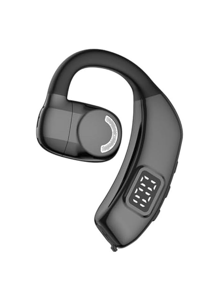 بروماس سماعة بلوتوث V5.3، سماعة أذن لاسلكية مدمجة بميكروفون لإلغاء الضوضاء، مكالمات عالية الدقة لمدة 30 ساعة، شاشة LED، سماعة بلوتوث بدون استخدام اليدين للقيادة، الأعمال، المكتب، أسود - Image 1