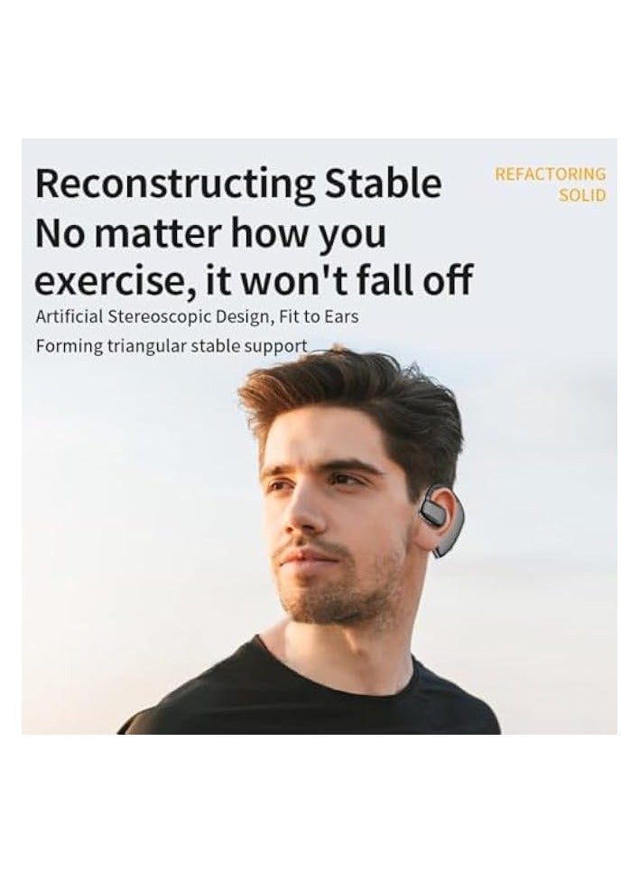 بروماس سماعة بلوتوث V5.3، سماعة أذن لاسلكية مدمجة بميكروفون لإلغاء الضوضاء، مكالمات عالية الدقة لمدة 30 ساعة، شاشة LED، سماعة بلوتوث بدون استخدام اليدين للقيادة، الأعمال، المكتب، أسود - Image 3