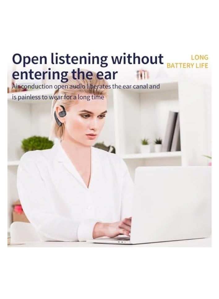 بروماس سماعة بلوتوث V5.3، سماعة أذن لاسلكية مدمجة بميكروفون لإلغاء الضوضاء، مكالمات عالية الدقة لمدة 30 ساعة، شاشة LED، سماعة بلوتوث بدون استخدام اليدين للقيادة، الأعمال، المكتب، أسود - Image 4