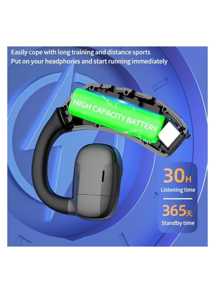 بروماس سماعة بلوتوث V5.3، سماعة أذن لاسلكية مدمجة بميكروفون لإلغاء الضوضاء، مكالمات عالية الدقة لمدة 30 ساعة، شاشة LED، سماعة بلوتوث بدون استخدام اليدين للقيادة، الأعمال، المكتب، أسود - Image 5