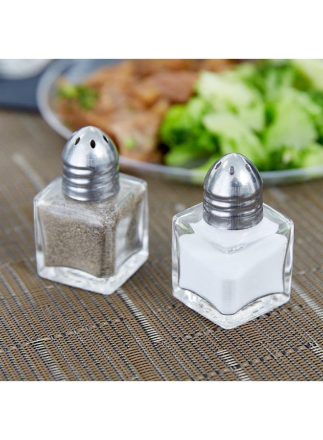 TYCOM Castor Salt and Pepper Shakers 24 packs Pocket Condiment Bottle Individual Seasonings Shakers Salt Container Holder Seasoning Holders Glass Pepper Jar Spice Jars Silver lids - Image 2