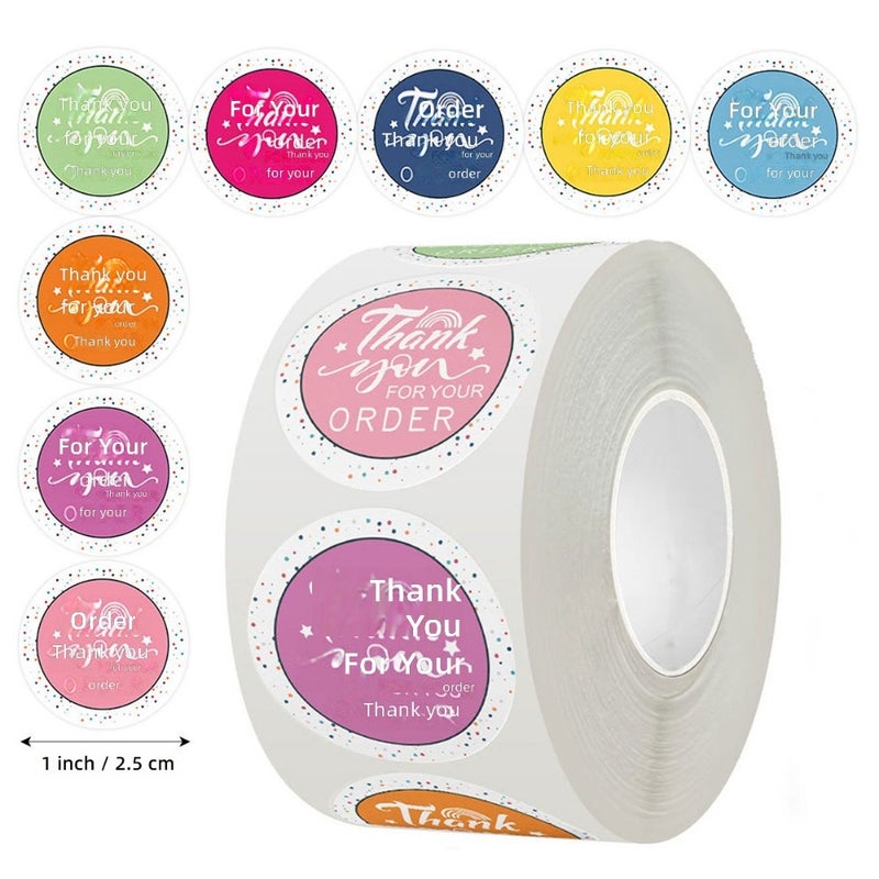 Colorful thank you thank you sticker round seal sticker 500 sheets of adhesive label seal sticker  wholesale - Image 2