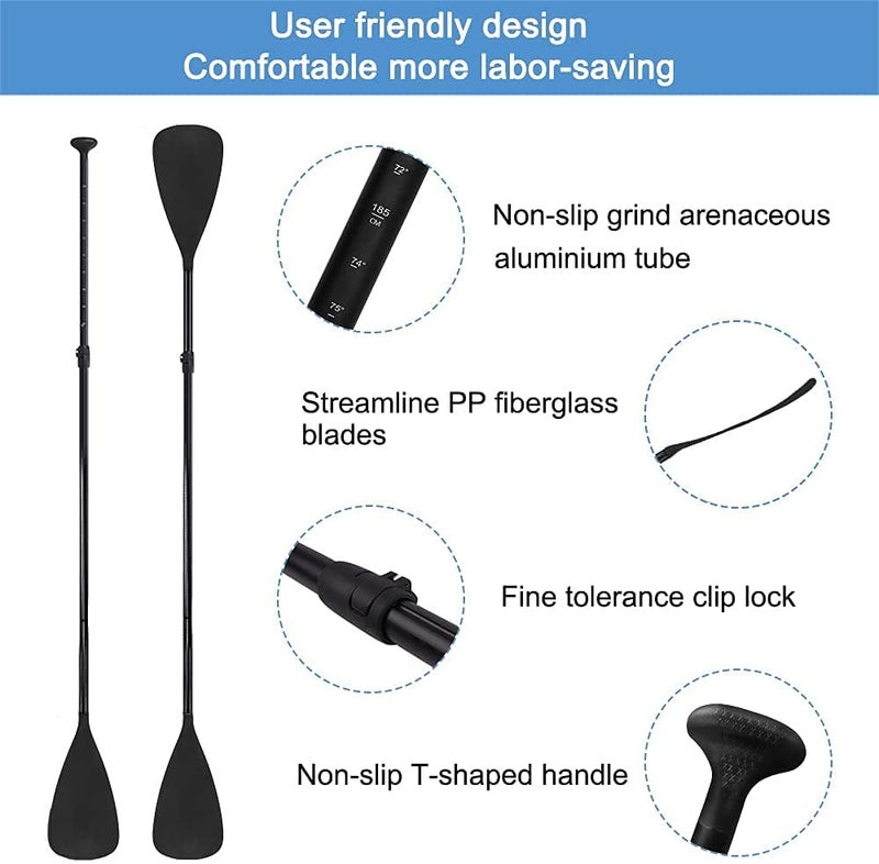 LBW SUP Paddle Board Paddle Stand up Paddleboard Paddles - 3-Piece or 4-Piece Floating Alloy Portable SUP Kayak Paddle Adjustable 2-Sided Paddle - Image 3