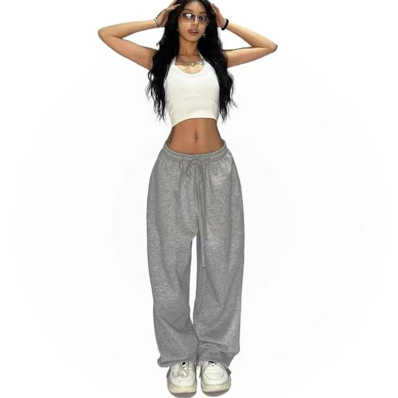 XPONNI Baggy Sweatpants Y2k Pants Wide Leg Sweatpants Women Baggy Pants Y2k Clothes Y2k Sweatpants (Grey,L,Large) - Image 1