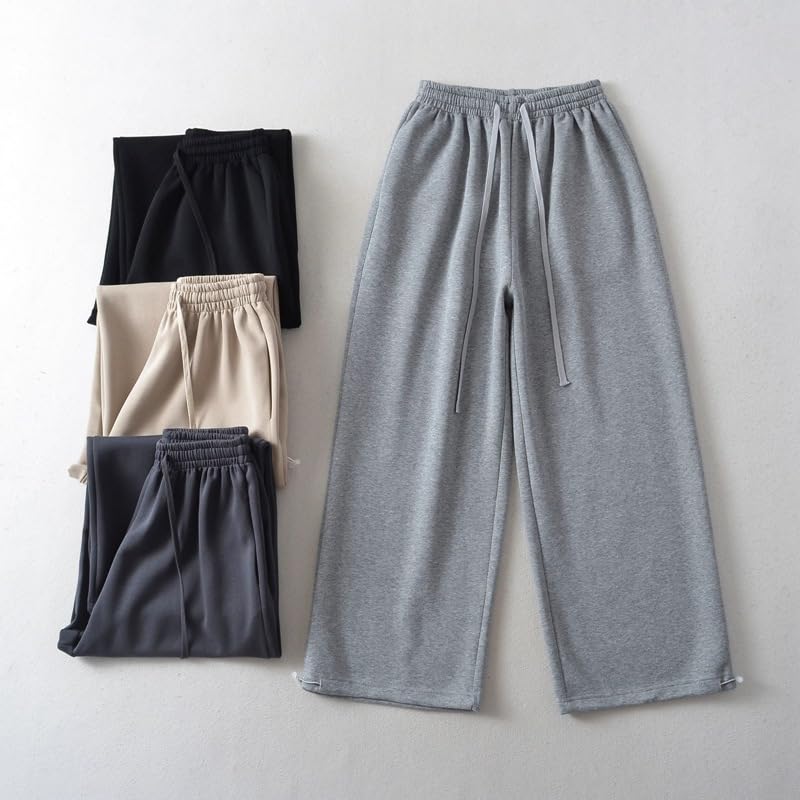 XPONNI Baggy Sweatpants Y2k Pants Wide Leg Sweatpants Women Baggy Pants Y2k Clothes Y2k Sweatpants (Grey,L,Large) - Image 5