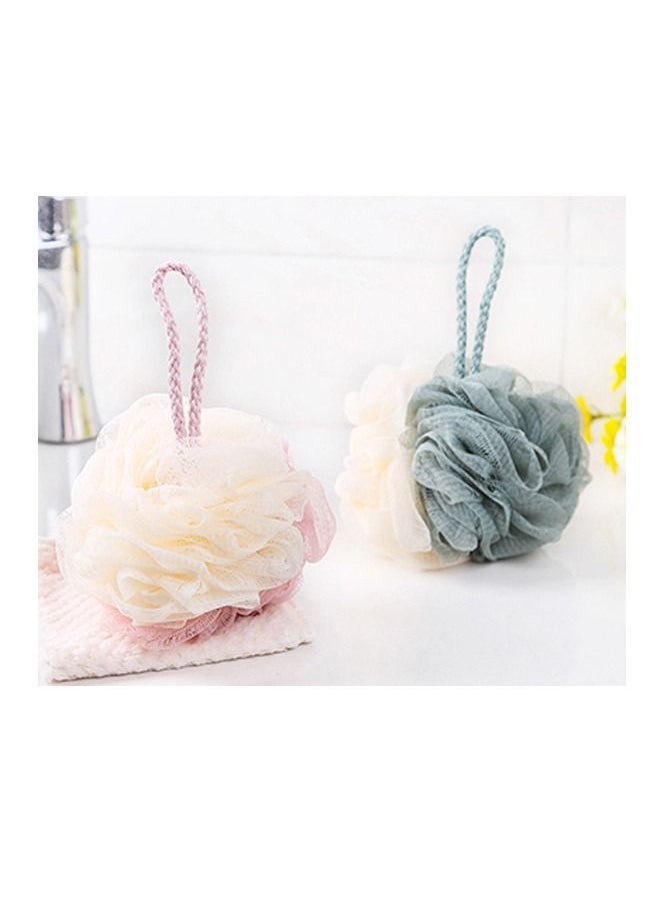 Generic 2 PCS Couples Style Bath Sponge Lace Net, PE Material Bath Ball, Two-Color Large Size Bath Ball, Fully Clean Foam Luxury Bath, Couples Scrub Bath Foaming Bath Flower (Pink + Green)  - Image 3