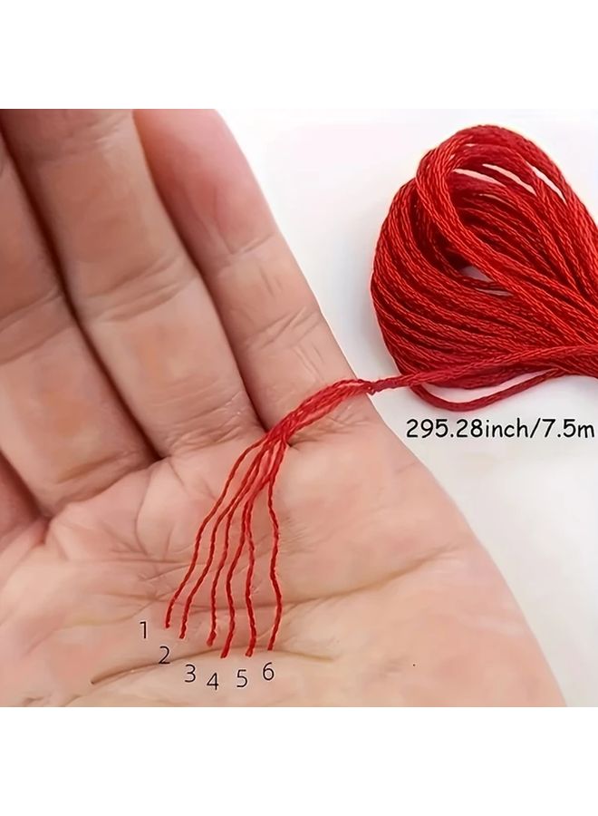 8 Pcs Multicolor Cross Stitch Floss Kit With Numbered Threads Cotton Sewing Skeins For DIY Embroidery Needlepoint Crafts All Skill Levels Compatible With DMC Thread Charts Green - Image 3