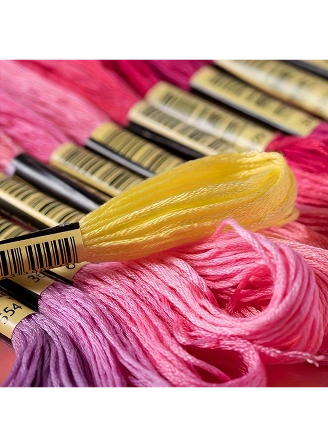 8 Pcs Multicolor Cross Stitch Floss Kit With Numbered Threads Cotton Sewing Skeins For DIY Embroidery Needlepoint Crafts All Skill Levels Compatible With DMC Thread Charts Green - Image 2