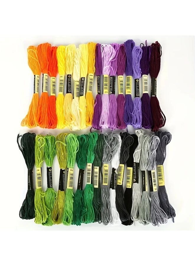 8 Pcs Multicolor Cross Stitch Floss Kit With Numbered Threads Cotton Sewing Skeins For DIY Embroidery Needlepoint Crafts All Skill Levels Compatible With DMC Thread Charts Green - Image 5