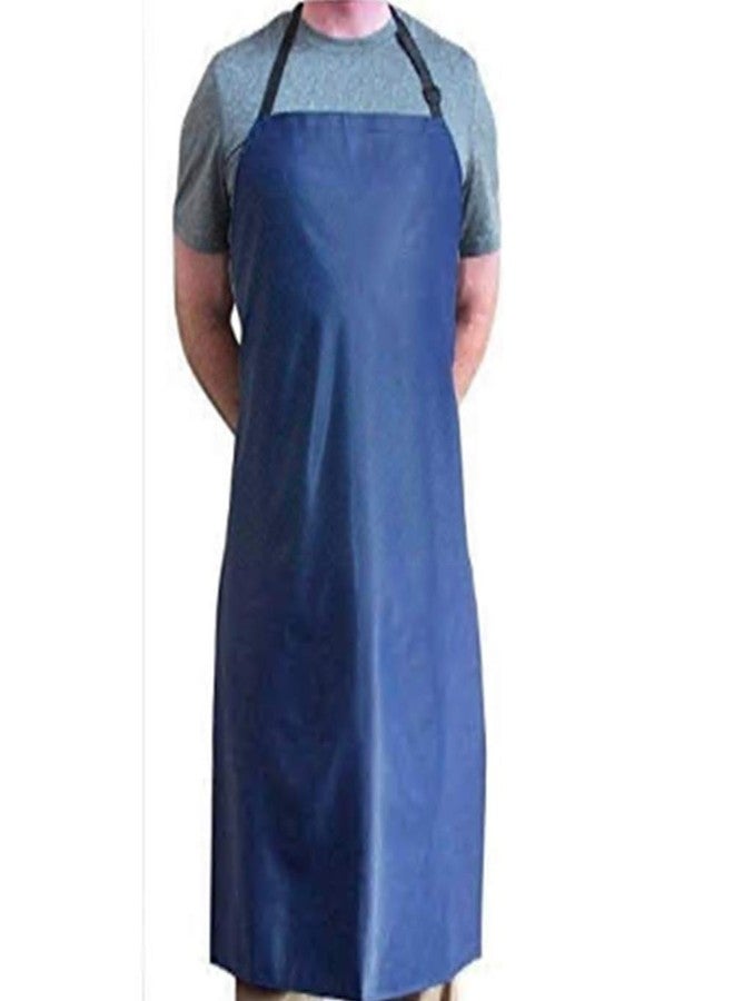 Tuff Apron مريلة مطبخ متينة زرقاء شديدة التحمل ومقاومة للماء مع حزام لضبط الرقبة، مصنوعة من فينيل PVC، مقاس 41 بوصة × 27 بوصة. - Image 2