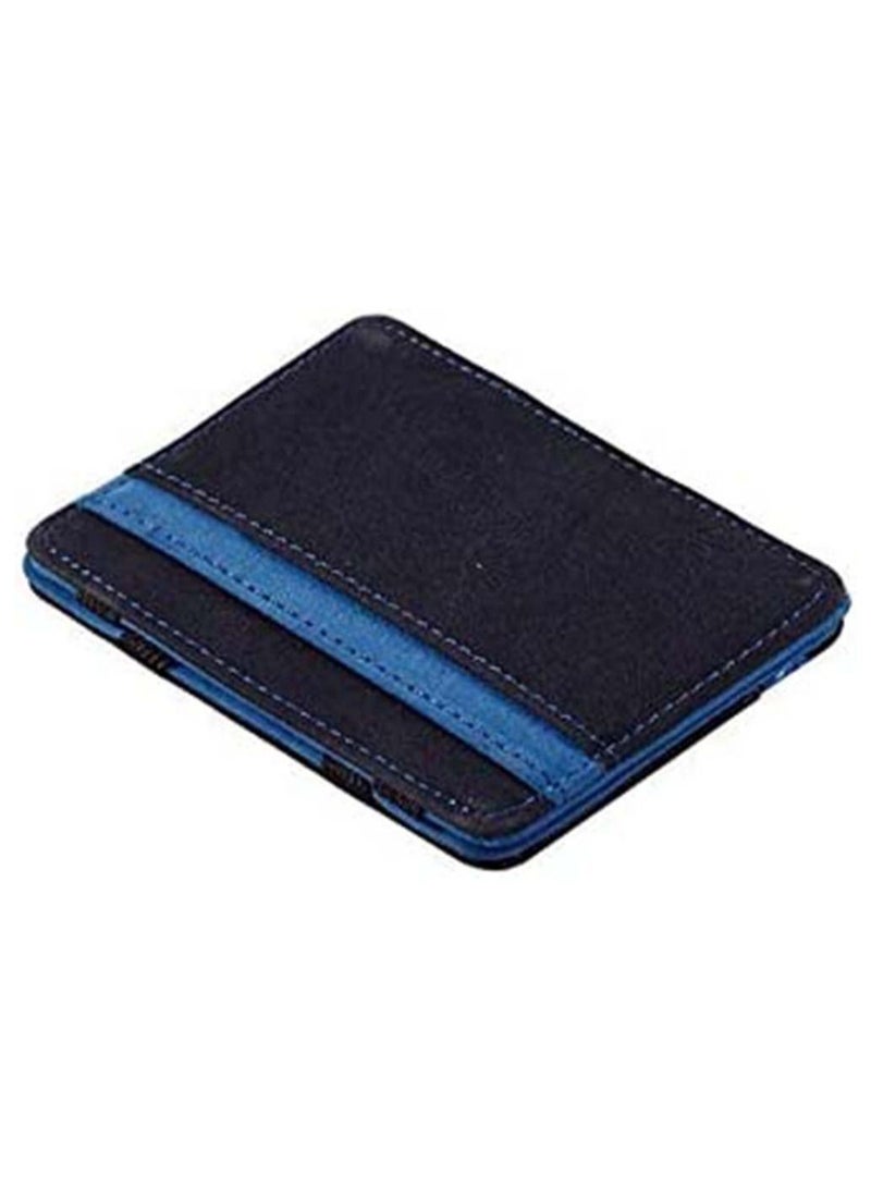 PU leather magic wallets fashion designer men money clip Black and Blue - Image 1