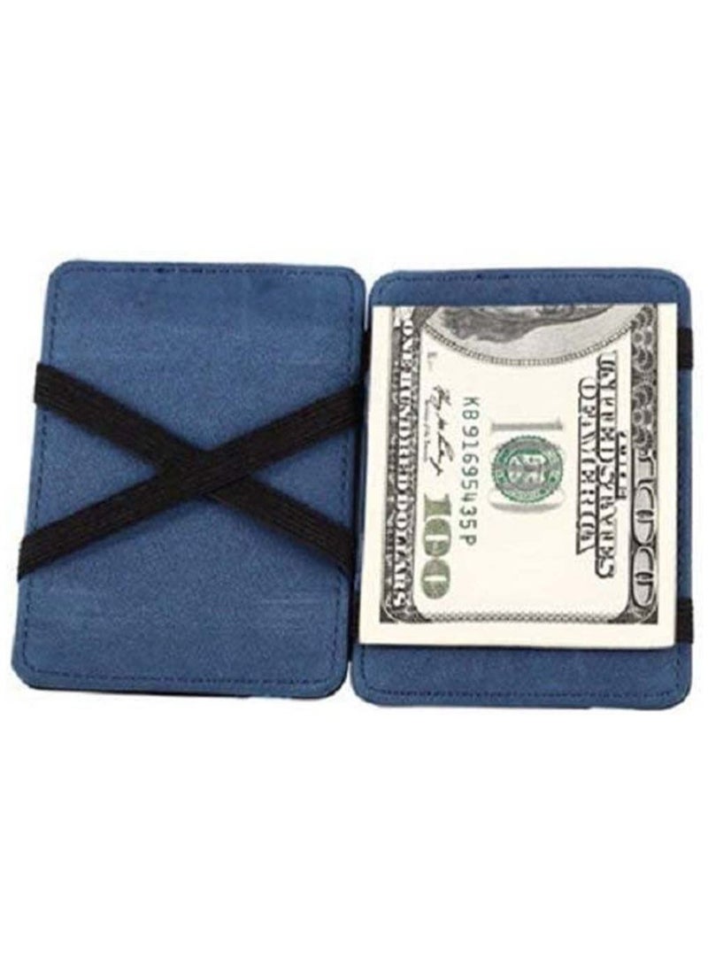 PU leather magic wallets fashion designer men money clip Black and Blue - Image 4