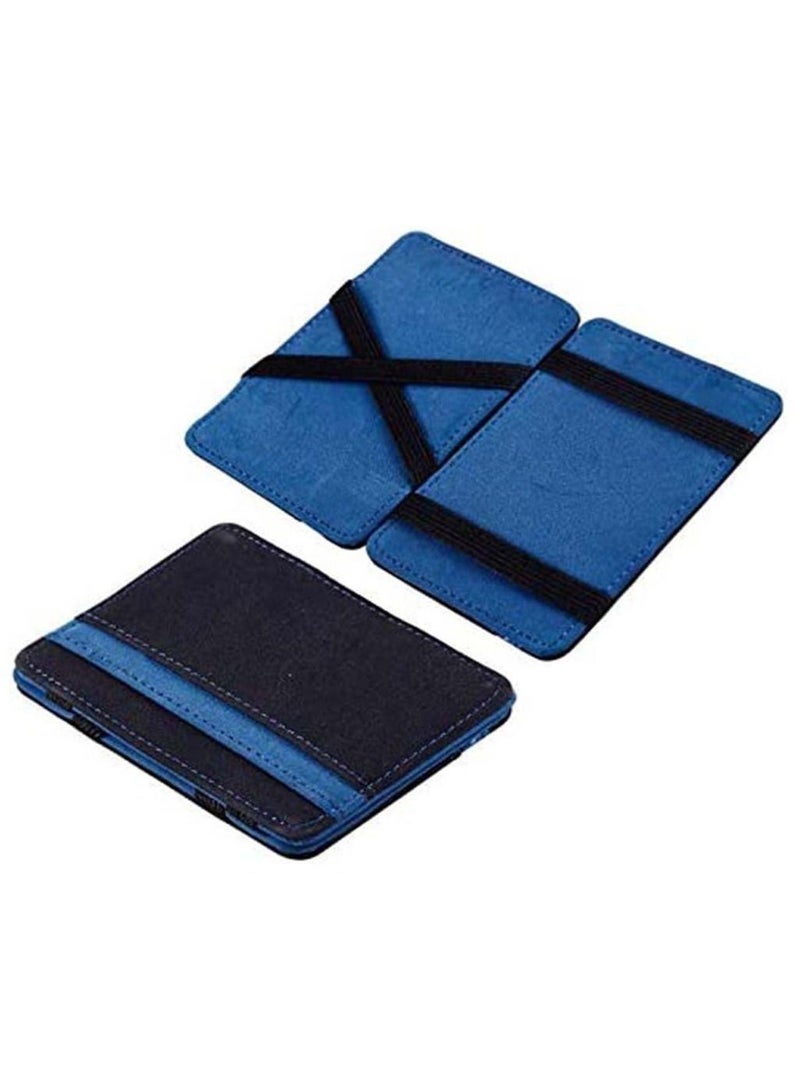 PU leather magic wallets fashion designer men money clip Black and Blue - Image 3