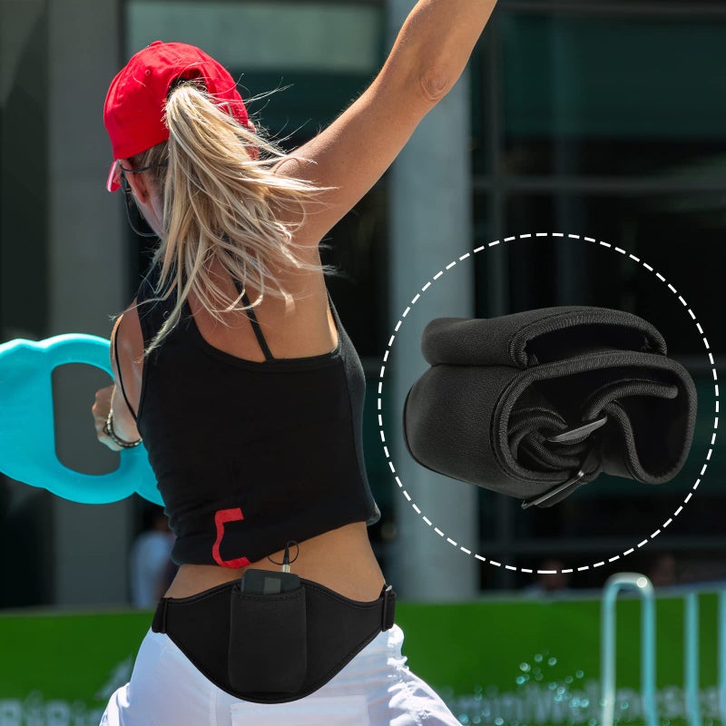 Weewooday 1 Pack Mic Belt Wireless Microphone Belt for Theatre Microphone Holder Waistband Bag for Fitness Instructor Micro Speaker (Black) - Image 3