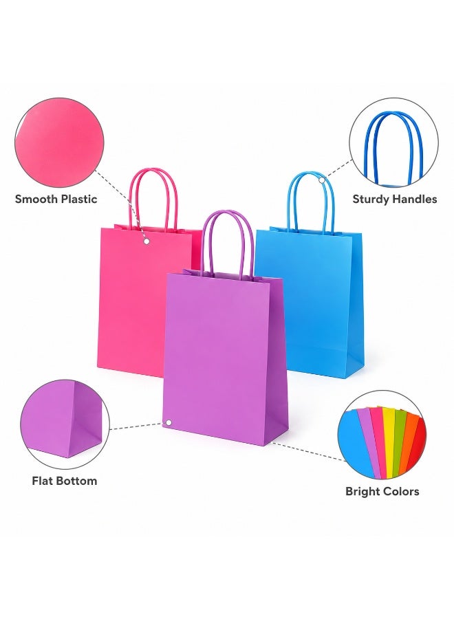 50pcs Solid Color Kraft Paper Gift Tote Bags Matte Surface Paper Hand Bags for Ramadan Eid Wedding Birthday Party Gift Packaging 21x15x7 cm - Image 3