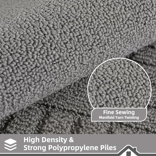 BEQHAUSE-Kitchen-Rugs-Washable-Kitchen-Mats-for-Floor Non-Slip Kitchen Mat Set of 2 Absorbent Kitchen Runner with TPR Non Skid Backing,Grey,24x35inch/24x60inch - Image 4