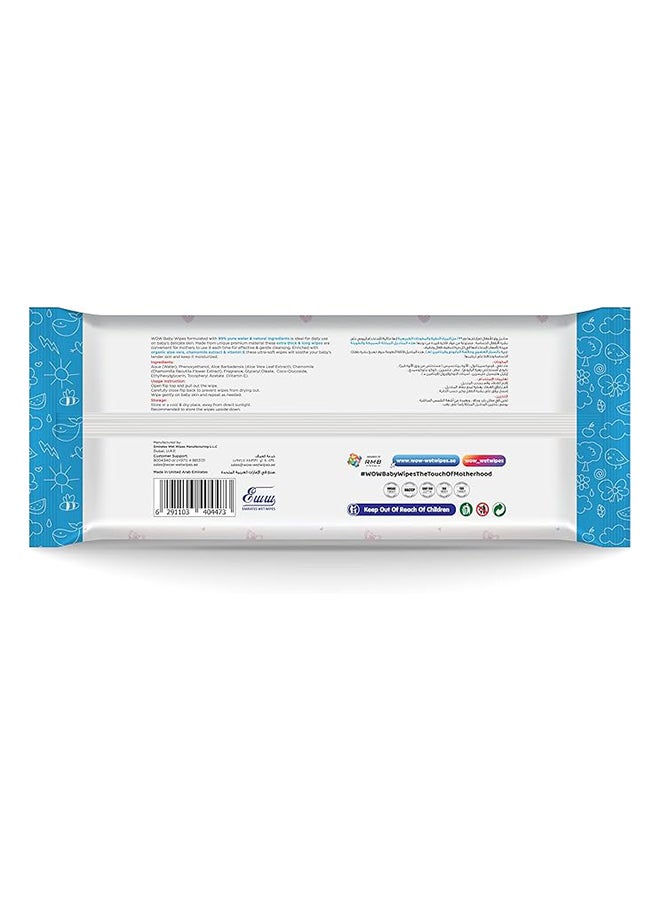 WOW Baby Wipes - Mild Fragrance  99% Water Wipes | Extra Thick Long Wipes with Organic Aloe Vera, Chamomile Extract and Vitamin E, Gentle on sensitive skin| 100's  Single Pack - Image 3