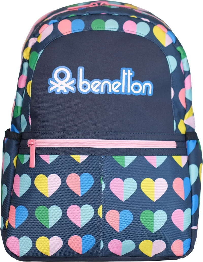 UNITED COLORS OF BENETTON . Mini Heart Patterned Girls Backpack