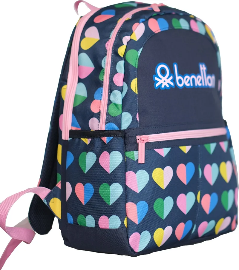UNITED COLORS OF BENETTON . Mini Heart Patterned Girls Backpack