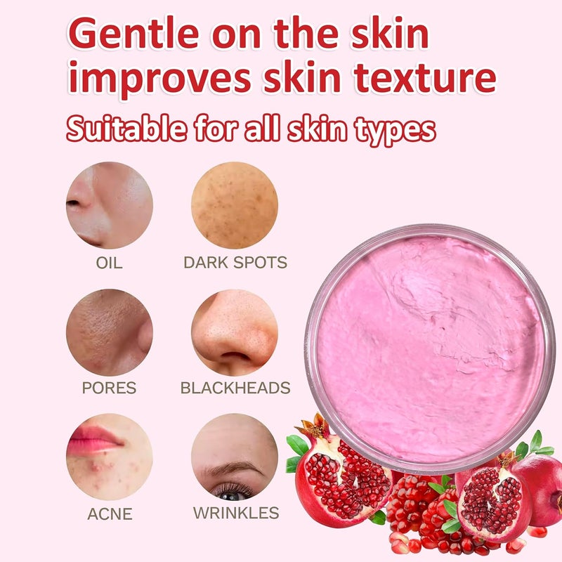 ECOLYTE+ La Parisienne Face Mud Mask with Pomegranate - Spa Quality Exfoliating Treatment for Glowing Skin (500g) - Image 5