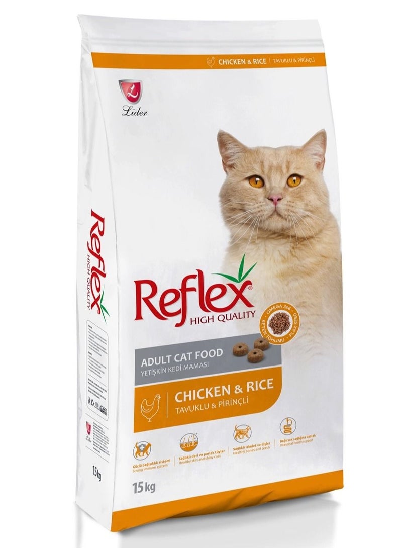 REFLEX Adult Cat Food with Chicken and Rice 15 kg